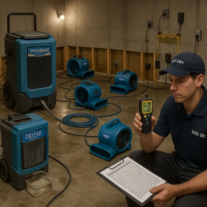 Structural Drying and Dehumidification process in Ware, MA